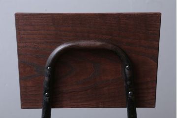 アンティーク家具　アンティーク　オーク材製!小振りなアイアンレッグチェア(3)