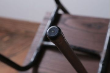 アンティーク家具　アンティーク　オーク材製!小振りなアイアンレッグチェア(3)