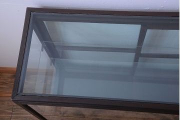 アンティーク家具　大正ロマン　古いナラ材の脚付きガラスケース