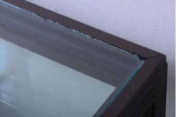 アンティーク家具　大正ロマン　古いナラ材の脚付きガラスケース