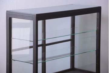 アンティーク家具　大正ロマン　古いナラ材の脚付きガラスケース