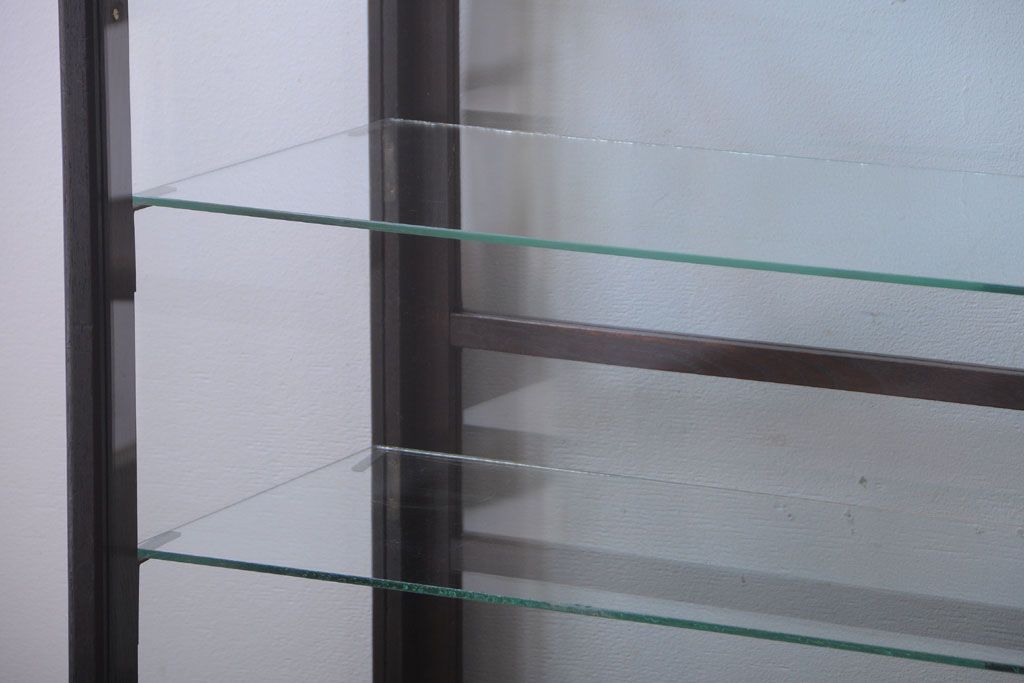 アンティーク家具　大正ロマン　古いナラ材の脚付きガラスケース