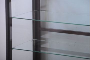 アンティーク家具　大正ロマン　古いナラ材の脚付きガラスケース