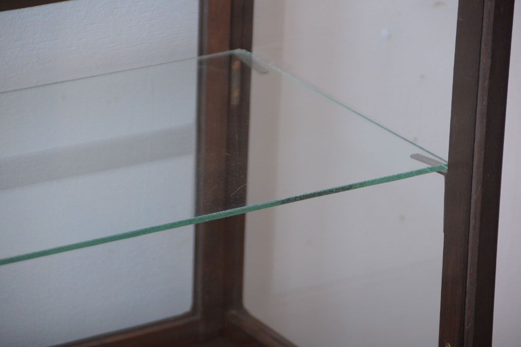 アンティーク家具　大正ロマン　古いナラ材の脚付きガラスケース