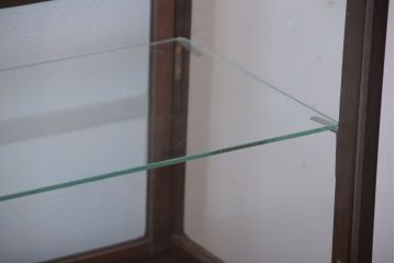 アンティーク家具　大正ロマン　古いナラ材の脚付きガラスケース