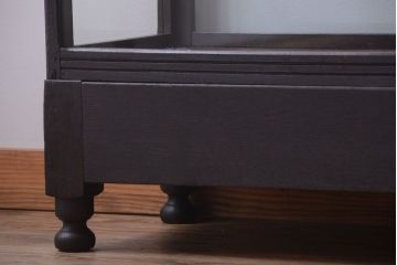 アンティーク家具　大正ロマン　古いナラ材の脚付きガラスケース