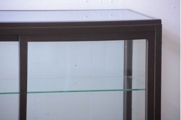アンティーク家具　大正ロマン　古いナラ材の脚付きガラスケース
