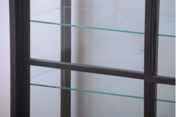 アンティーク家具　大正ロマン　古いナラ材の脚付きガラスケース