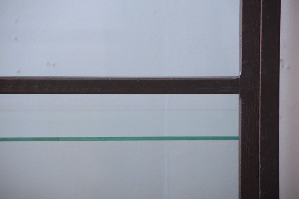 アンティーク家具　大正ロマン　古いナラ材の脚付きガラスケース