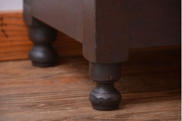 アンティーク家具　大正ロマン　古いナラ材の脚付きガラスケース