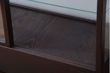 アンティーク家具　大正ロマン　古いナラ材の脚付きガラスケース