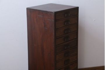 アンティーク家具　和製アンティーク　古い木の10杯小引き出し