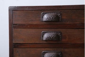 アンティーク家具　和製アンティーク　古い木の10杯小引き出し