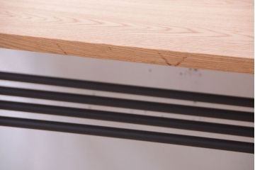 アンティーク　天板ナラ材製!　ラフジュオリジナルペイントの鉄脚リメイクテーブル(1)