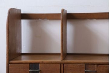 アンティーク雑貨　昭和レトロ　引き出し2杯付き!小振りでレトロな本立て
