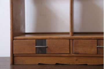 アンティーク雑貨　昭和レトロ　引き出し2杯付き!小振りでレトロな本立て