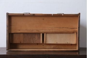 アンティーク雑貨　昭和レトロ　引き出し2杯付き!小振りでレトロな本立て