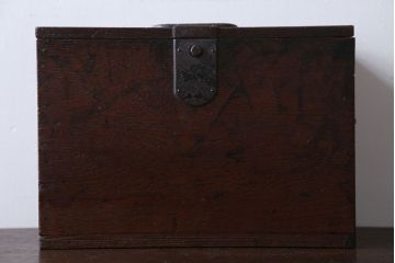 アンティーク雑貨　古民具・骨董　総栗材!アンティーク硯箱(小物入れ)