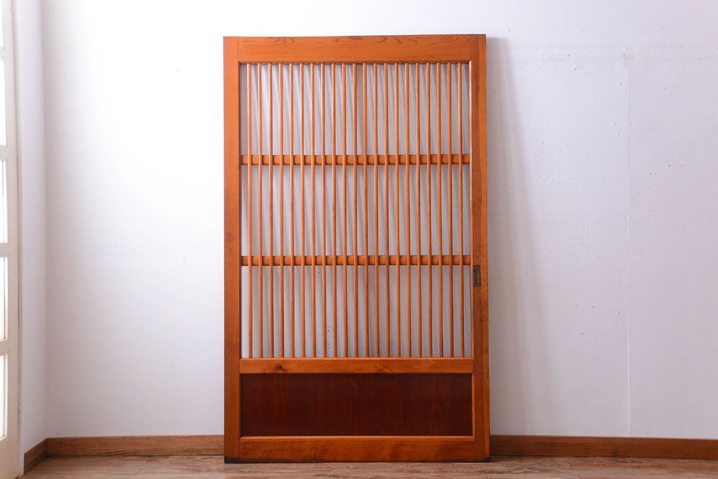 和製アンティーク　古い檜材のガラス蔵戸(玄関戸)