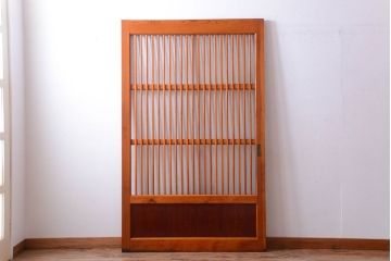 和製アンティーク　古い檜材のガラス蔵戸(玄関戸)