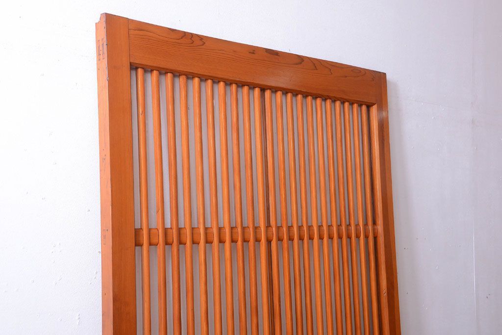 和製アンティーク　古い檜材のガラス蔵戸(玄関戸)