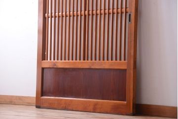 和製アンティーク　古い檜材のガラス蔵戸(玄関戸)