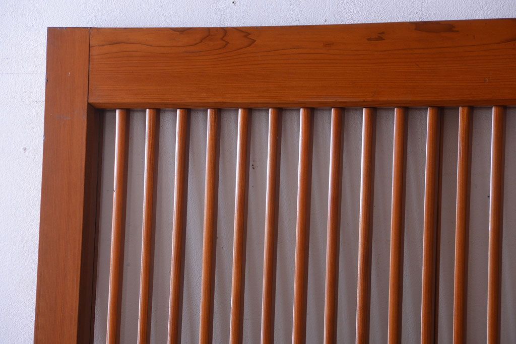 和製アンティーク　古い檜材のガラス蔵戸(玄関戸)