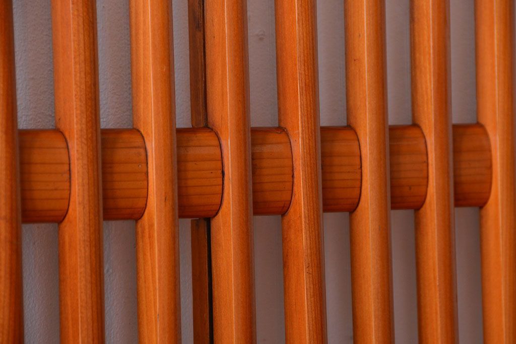 和製アンティーク　古い檜材のガラス蔵戸(玄関戸)