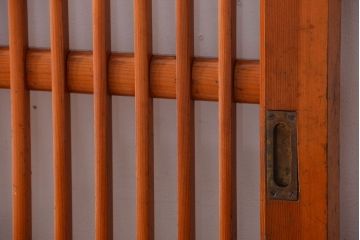 和製アンティーク　古い檜材のガラス蔵戸(玄関戸)