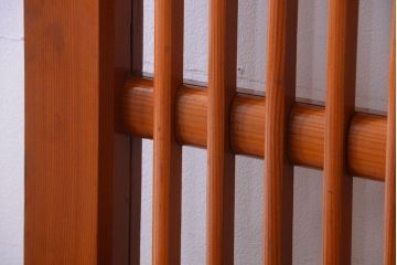 和製アンティーク　古い檜材のガラス蔵戸(玄関戸)