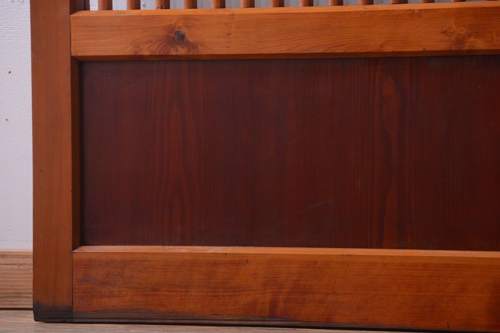 和製アンティーク　古い檜材のガラス蔵戸(玄関戸)