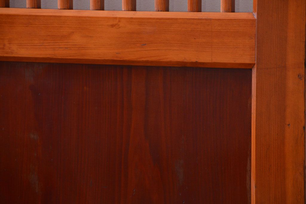 和製アンティーク　古い檜材のガラス蔵戸(玄関戸)