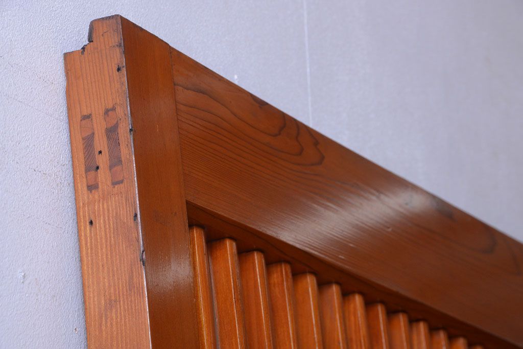 和製アンティーク　古い檜材のガラス蔵戸(玄関戸)