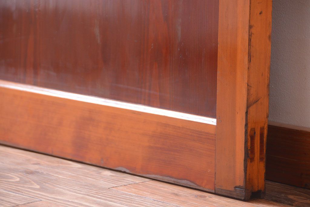 和製アンティーク　古い檜材のガラス蔵戸(玄関戸)