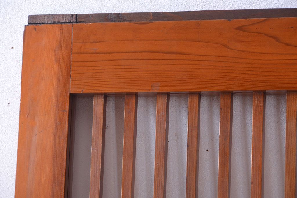 和製アンティーク　古い檜材のガラス蔵戸(玄関戸)