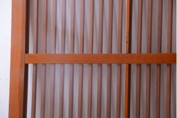 和製アンティーク　古い檜材のガラス蔵戸(玄関戸)