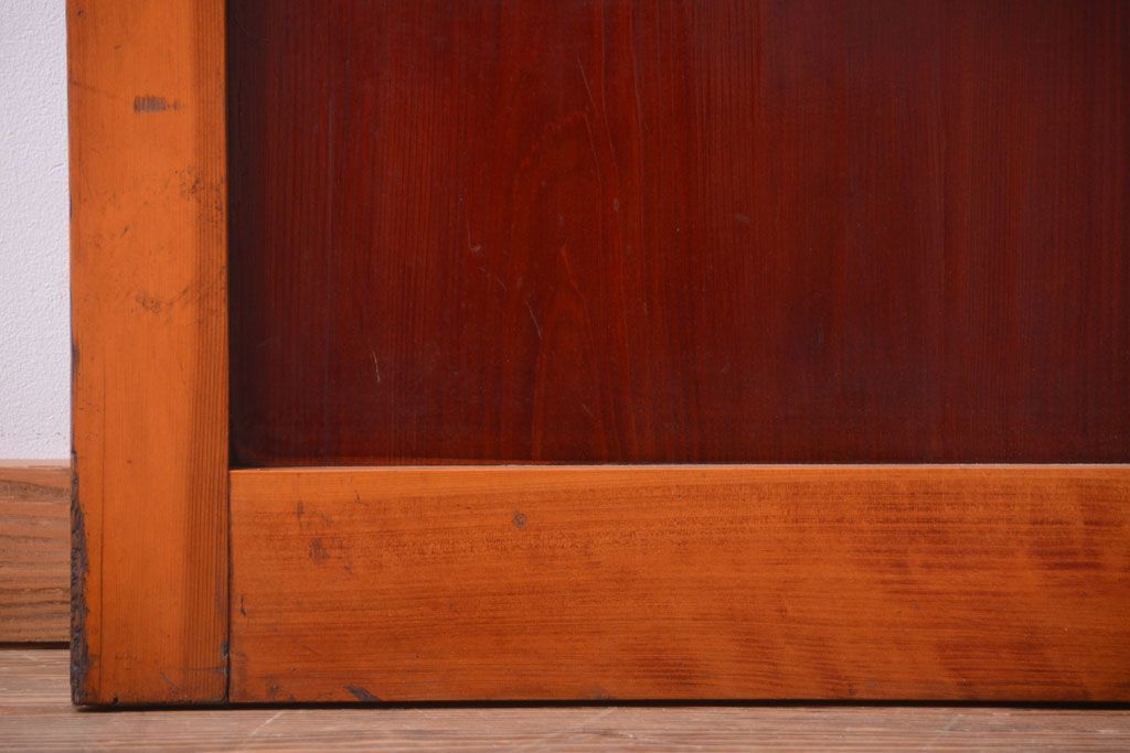 和製アンティーク　古い檜材のガラス蔵戸(玄関戸)