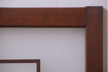 和製アンティーク　古い木製のモダンなすりガラス入り明り取り