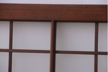 和製アンティーク　古い木製のモダンなすりガラス入り明り取り