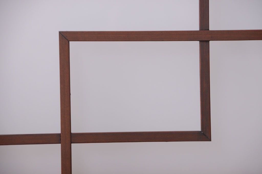 和製アンティーク　古い木製のモダンなすりガラス入り明り取り