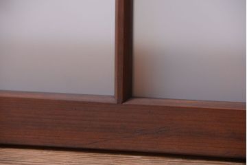 和製アンティーク　古い木製のモダンなすりガラス入り明り取り