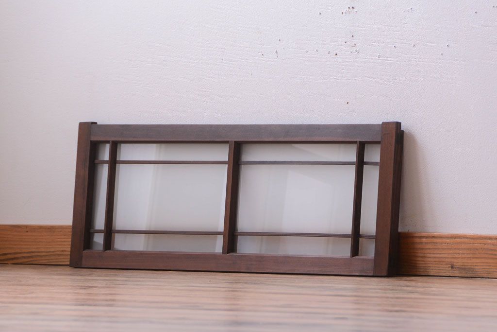 和製アンティーク　古い木製のモダンなすりガラス戸(引き戸・窓)