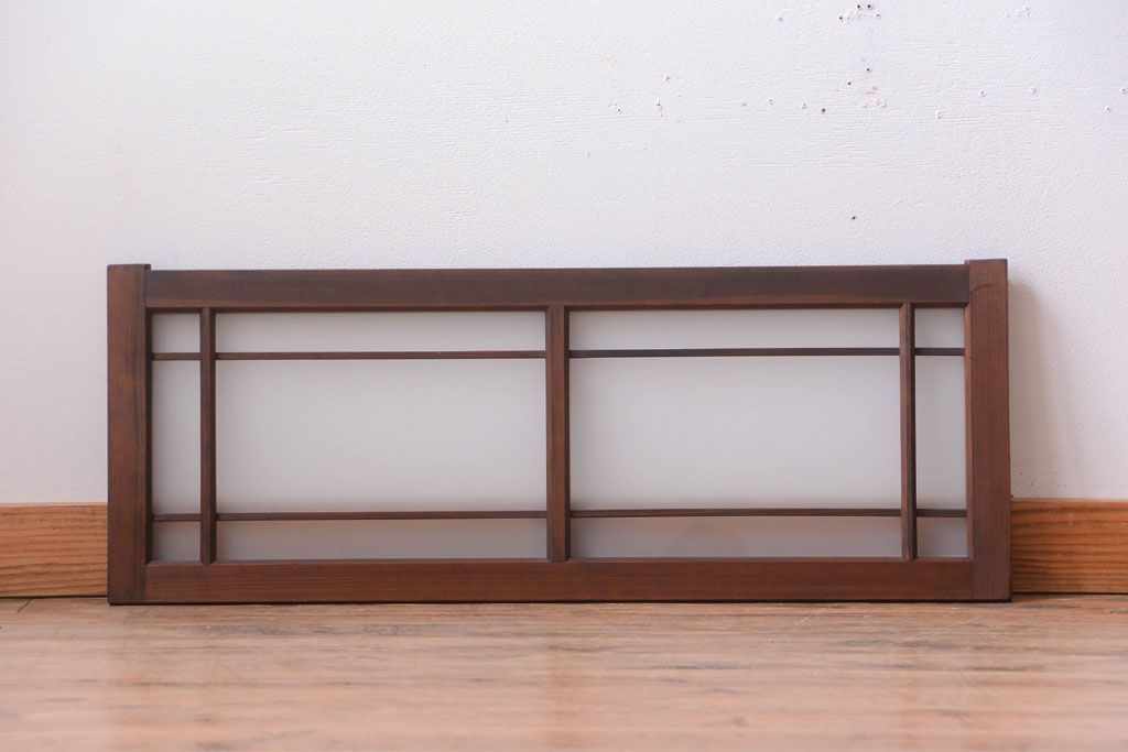 和製アンティーク　古い木製のモダンなすりガラス戸(引き戸・窓)