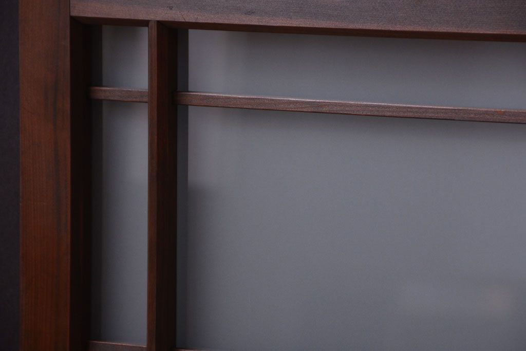 和製アンティーク　古い木製のモダンなすりガラス戸(引き戸・窓)