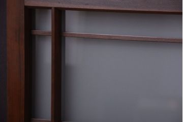 和製アンティーク　古い木製のモダンなすりガラス戸(引き戸・窓)