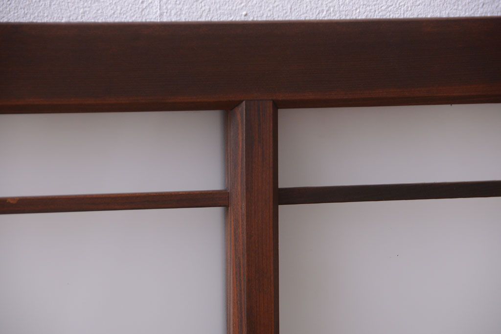 和製アンティーク　古い木製のモダンなすりガラス戸(引き戸・窓)