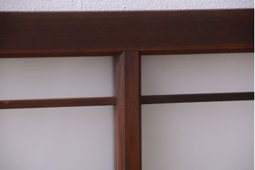 和製アンティーク　古い木製のモダンなすりガラス戸(引き戸・窓)