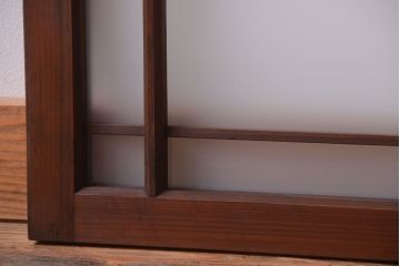 和製アンティーク　古い木製のモダンなすりガラス戸(引き戸・窓)