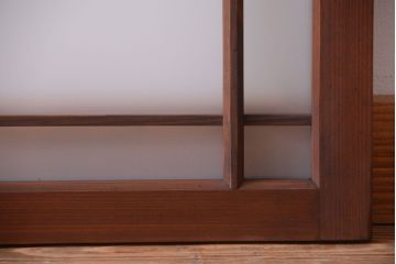 和製アンティーク　古い木製のモダンなすりガラス戸(引き戸・窓)