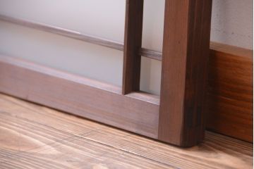 和製アンティーク　古い木製のモダンなすりガラス戸(引き戸・窓)